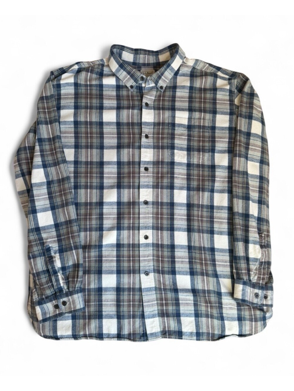 L.L.Bean Scotch Plaid Flannel Shirt Men’s XXXL Traditional Fit Cotton